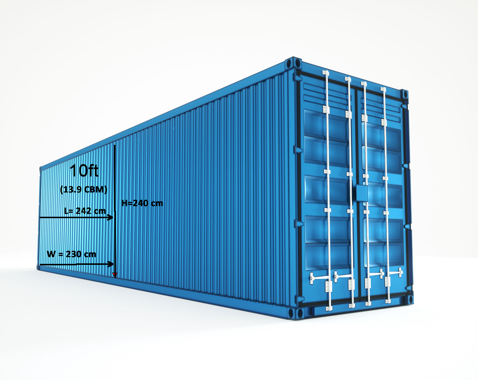10ft container groupage space from EU UK and China to Nigeria