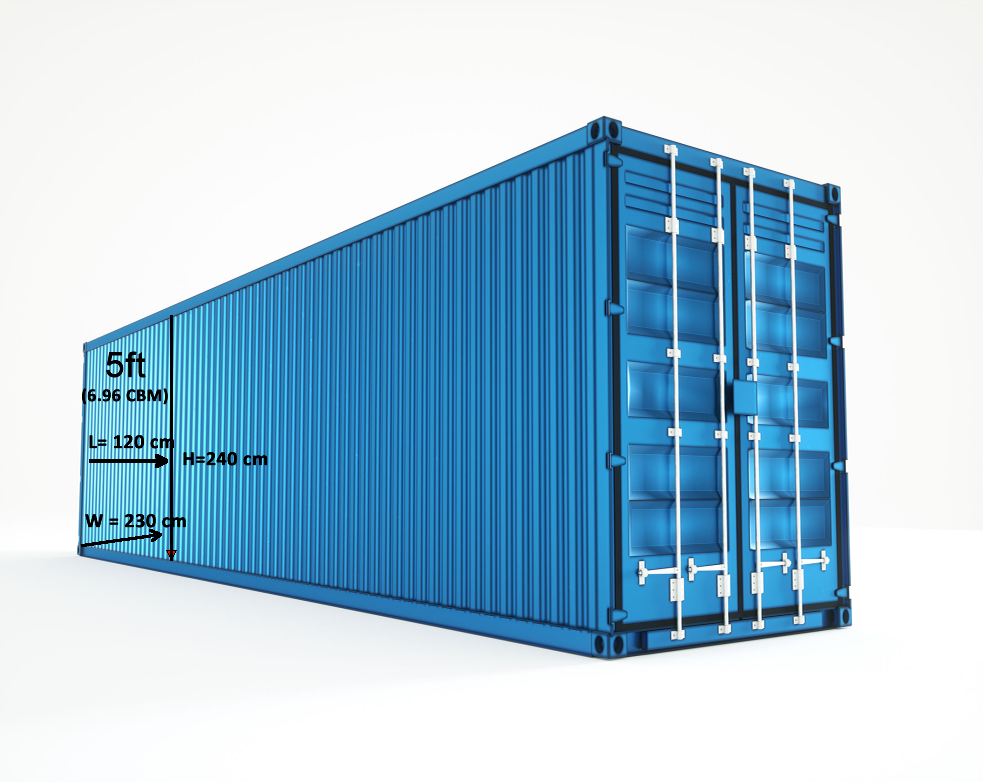 5ft container groupage space from UK and EU 